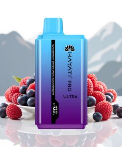 Hayati Pro Ultra 15000 Puffs Wegwerp Vape Zwarte Bes Suikerspin Blauwe Framboos